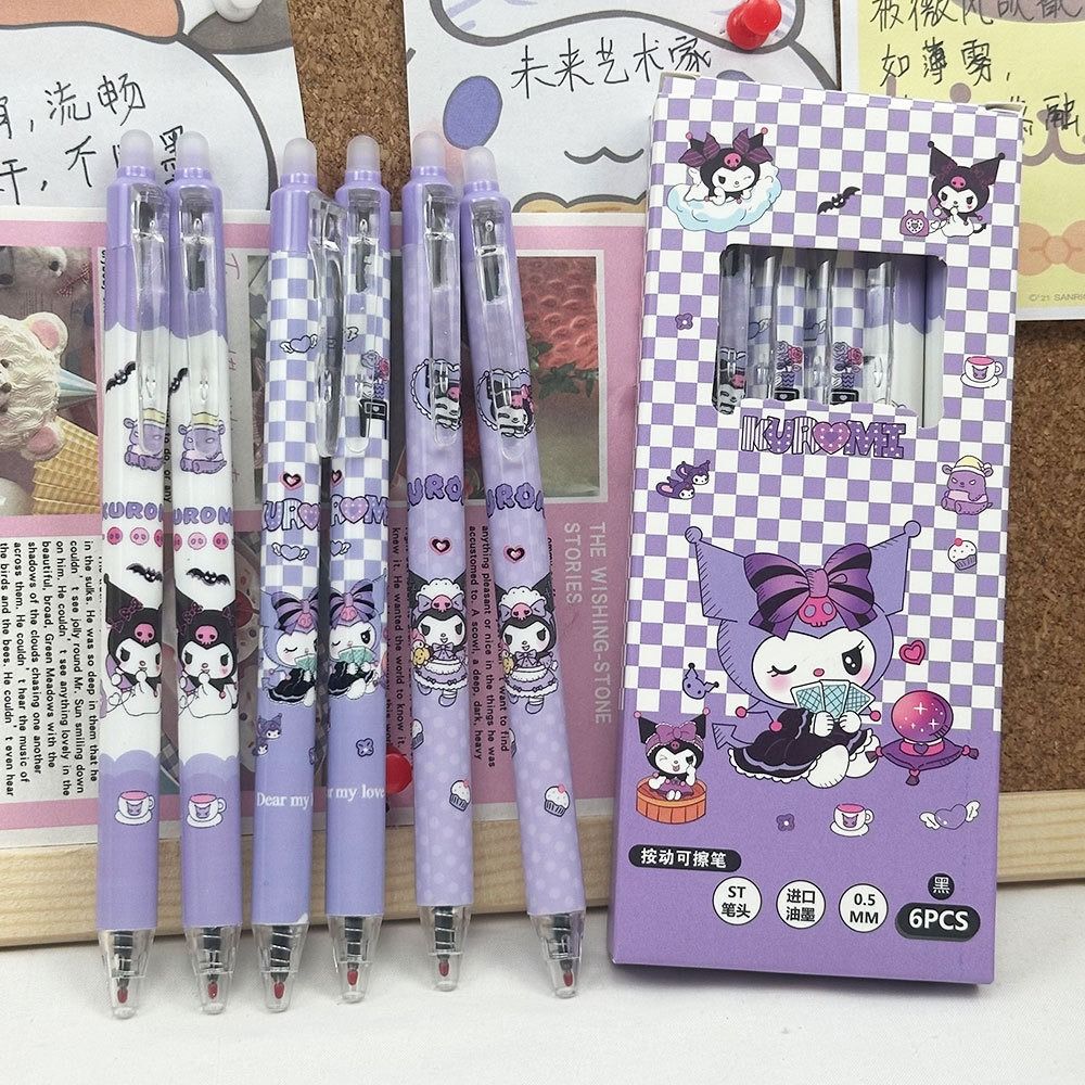 6PCS%20Cute%20Kuromi%20Melody%20Thermal%20Eraser%20Pen%20Blue%20Ink%20Erasable%20Gel%20Pen%20Press%20Aesthetic%200.5mm%20Neutral%20Pen%20School%20Office%20-%20Image%209