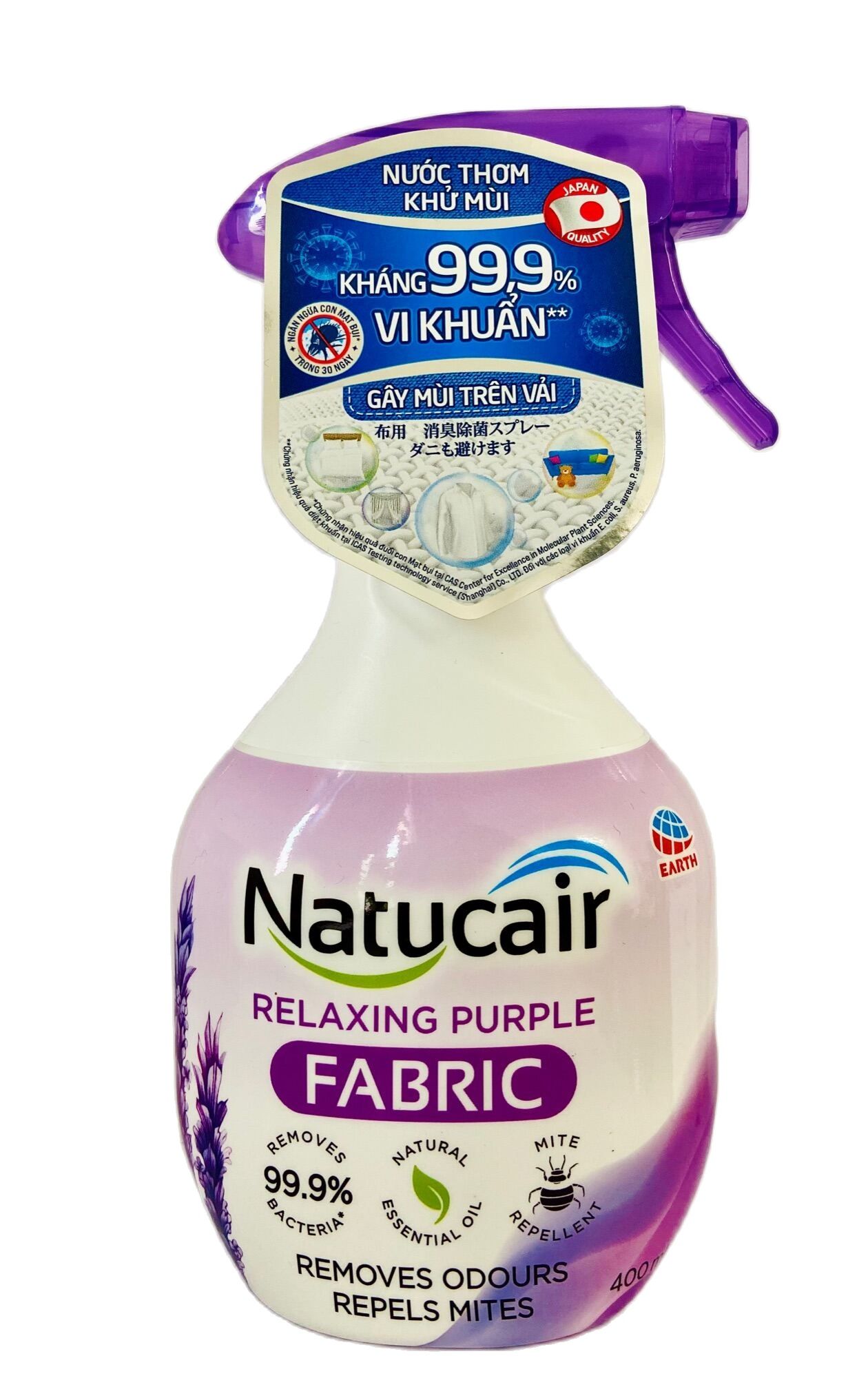 Nước thơm xịt vải khử mùi Natucair Lavender diệt mạt bụi vi khuẩn gây hại