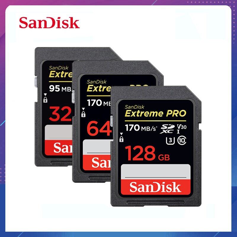 16GB 32GB 64GB 128GB SanDisk SD SDXC Extreme PRO 95MB/s UHS-I Flash Memory Card 