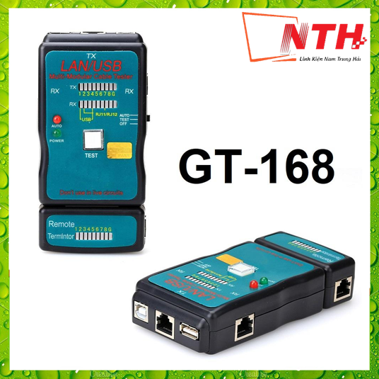 Bộ tester cáp lan + usb - máy test mạng ct-168 đa năng rj45-rj11-usb