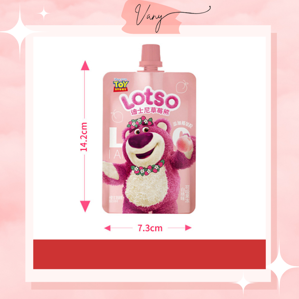 Nước thạch trái cây gấu dâu lotso 3 vị hoa quả đào dâu xoài 63g