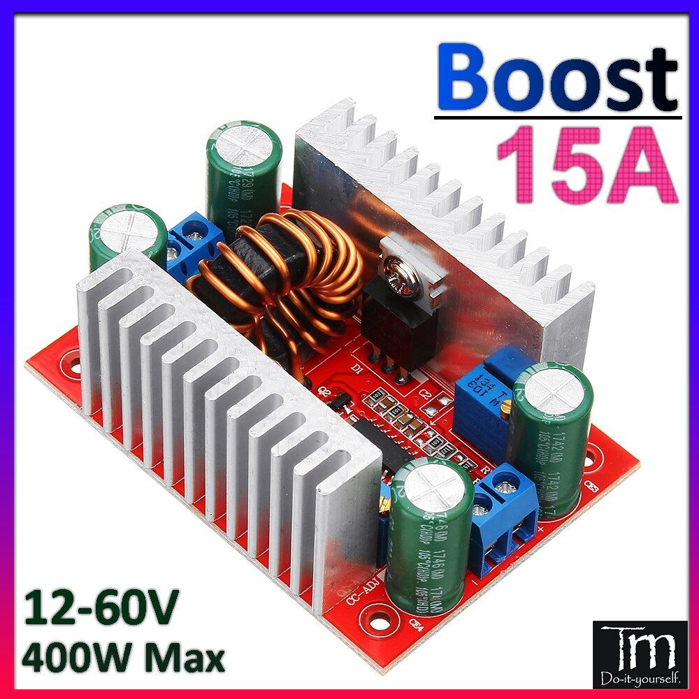 Mạch Tăng Áp 15A 400W DC-DC 8.5V-50V Có Chỉnh Dòng