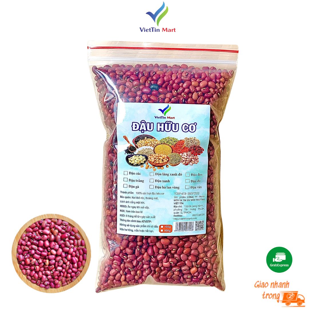 Đậu đỏ hữu cơ 500g viettin mart