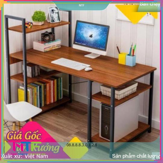 (Có hình thật) Bàn làm việc liền kệ NGOTICO mẫu mới nhất NTF055 (120x55x75Cm)
