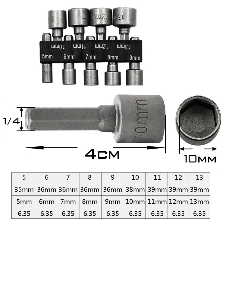 BỘ 14 KHẨU VẶN ỐC CHUÔI LỤC HỆ INCH VÀ HỆ MÉT 5-12MM