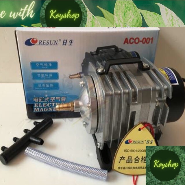 Máy sủi khí oxi bể cá resun aco-001 kèm 6m dây và 6 quả sủi