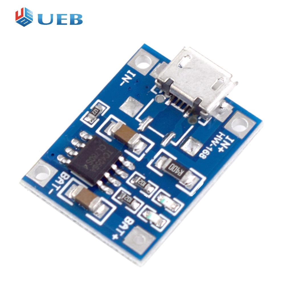 Lithium Battery Charger Module 1A Portable Battery Charger Panel DC4.5-5.5V with Indicator Light for Lithium Batteries