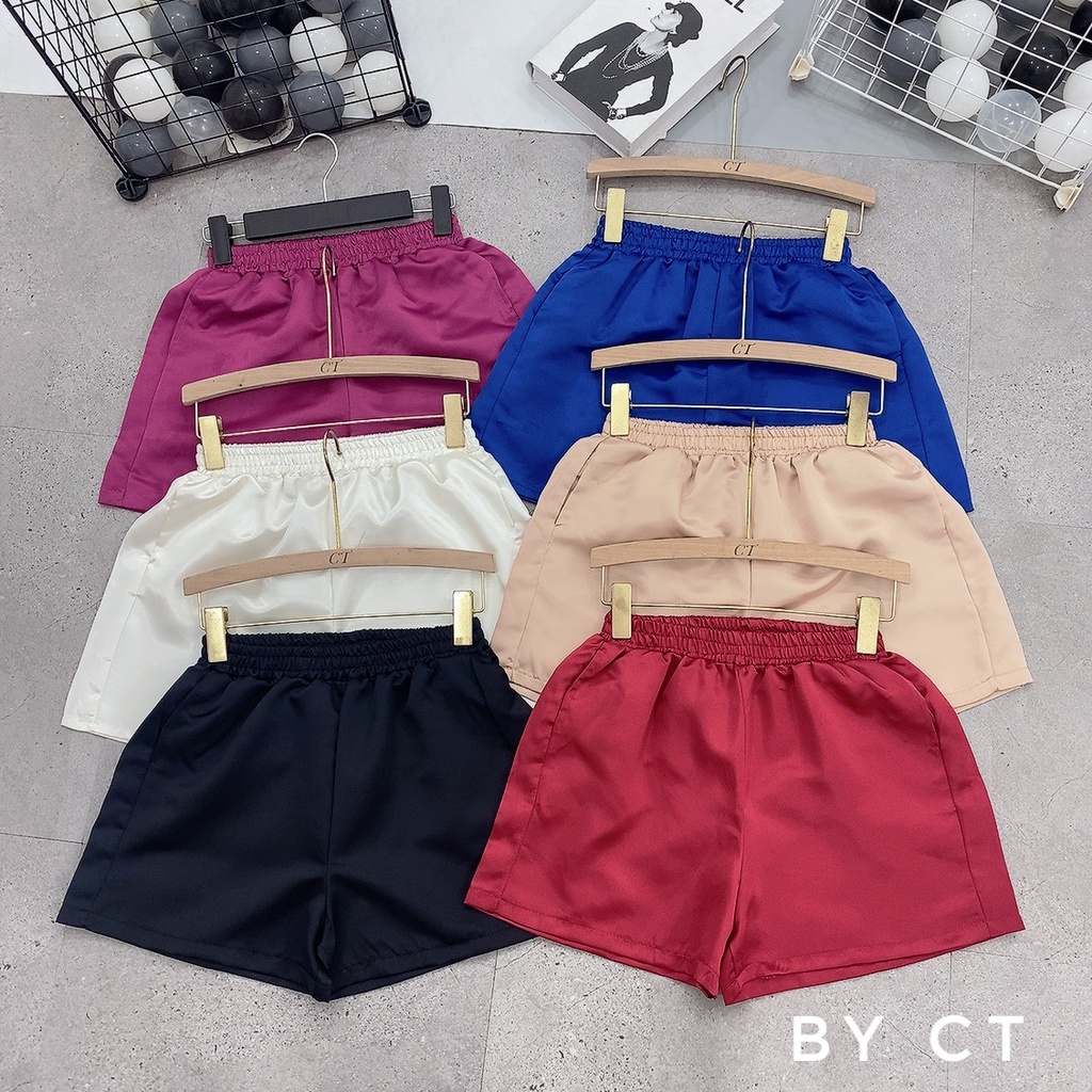 Quần đùi TACTA nữ phồng trơn, cạp chun co dãn