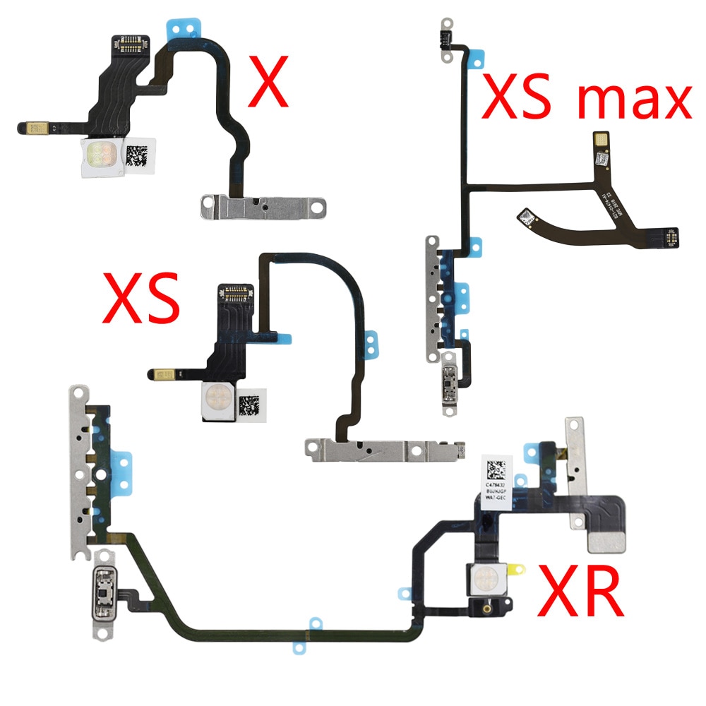 1pcs For iPhone X Xs Max XR Mute Volume Power Buttons key Switch Flex Cable Mobille Phone Repair Parts.