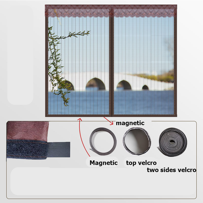 WEFILM Magnetic Window Screen Folio Anti Mosquito Nets for Windows Velcro Self-adhesive Window Screen Mesh Invisible Curtain