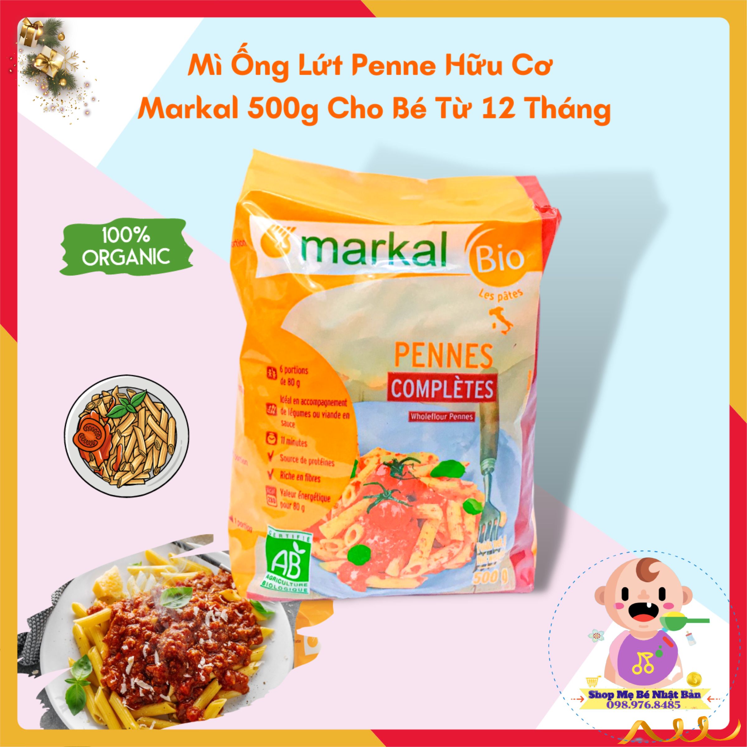 Mì Nui Hữu Cơ Markal 500g