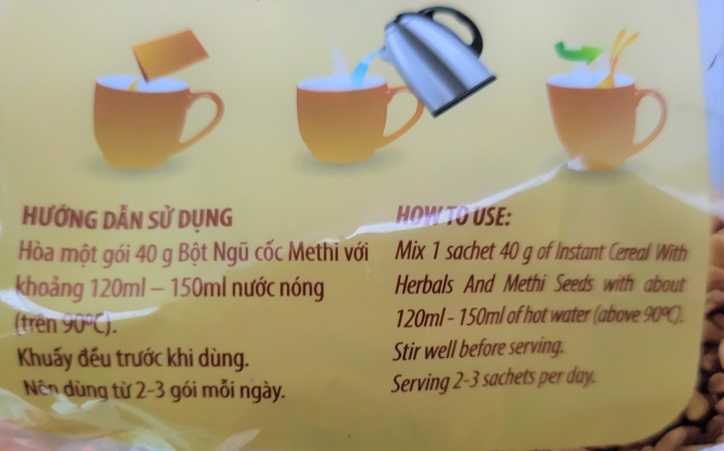 [Túi 600g – METHI] BỘT NGŨ CỐC ĂN KIÊNG (dành cho người bị tiểu đường) [VN] VIỆT ĐÀI Methi Cereal Powder (halal)