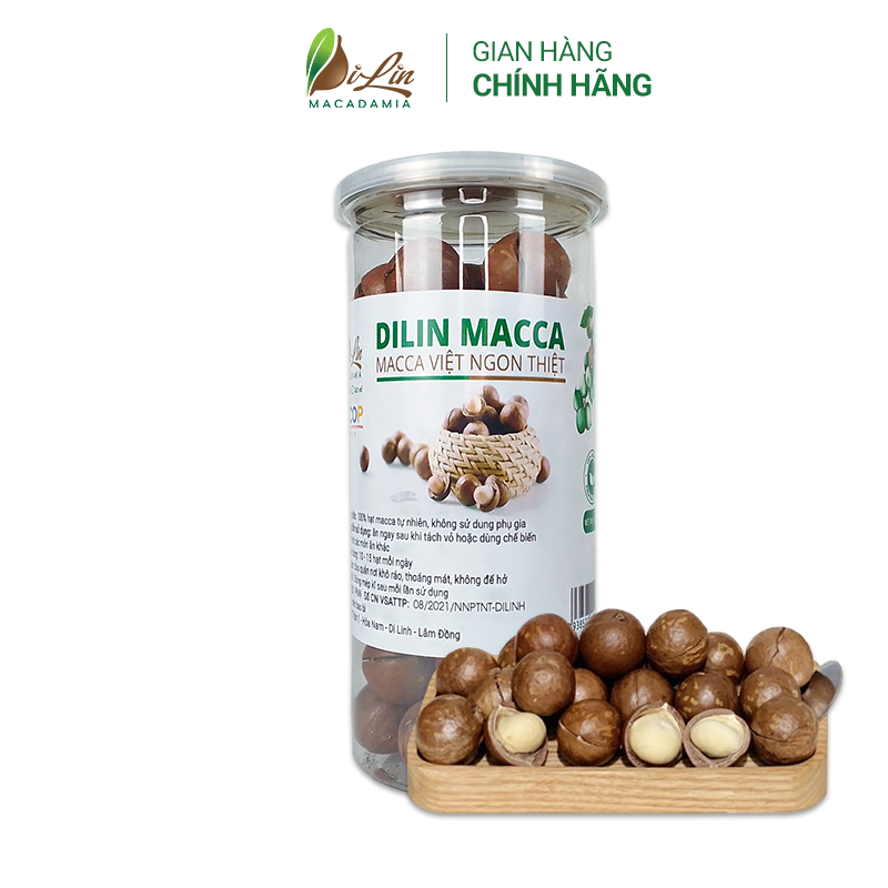 500g lon hạt macca sạch di linh lâm đồng