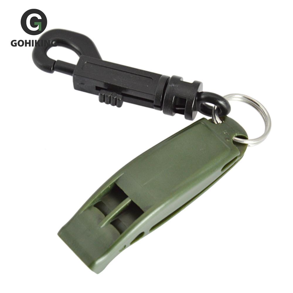 Dual Frequency Outdoor Survival Whistle with Hook High Low Audio Whistle One-piece Design Warning Whistle Strong Penetration for Emergency Rescue