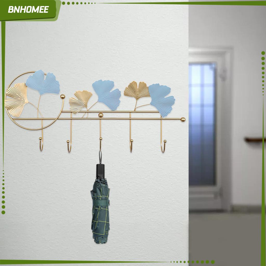 BNHOMEE Hook Wall Hanging Storage Rack Ginkgo Leaf Shape Jewelry Scarf Accessories