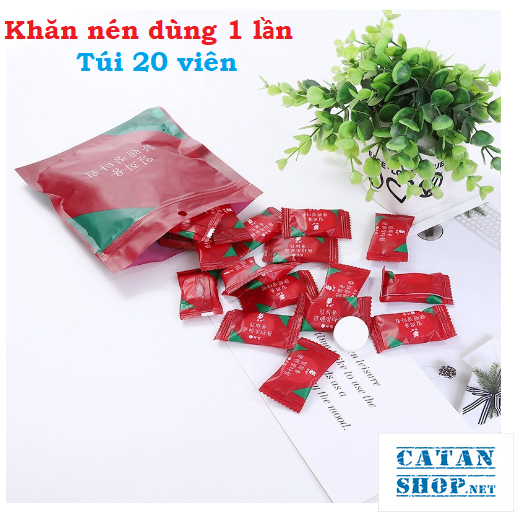 Bag 20 tablets paper towel compressed disposable 1 times, towel dry compressed tablets red candy Korean gd563-knen-do