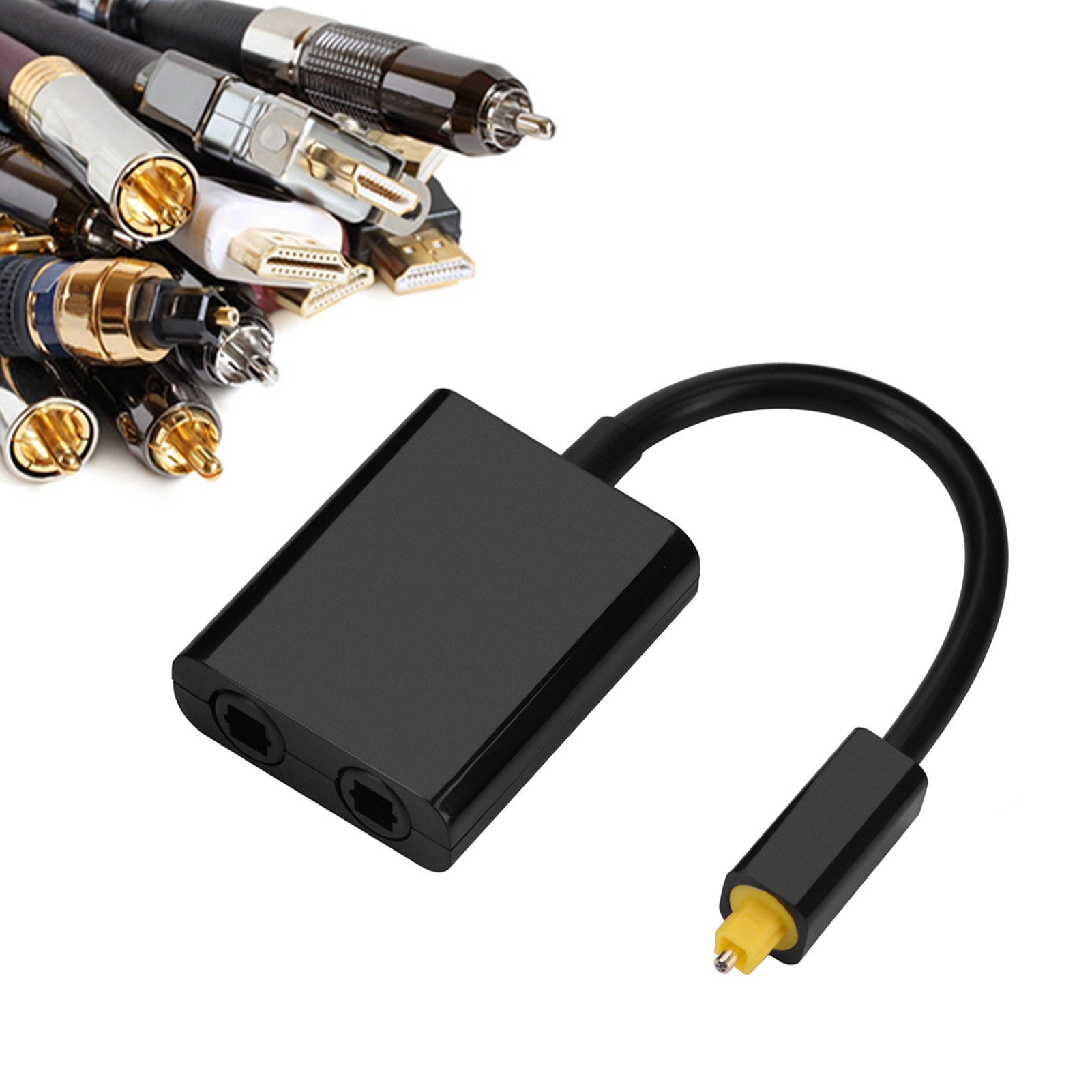 Optical Fiber Splitter 1 in 2 Out Audio Adapter Cable Digital Optical Splitter Cable