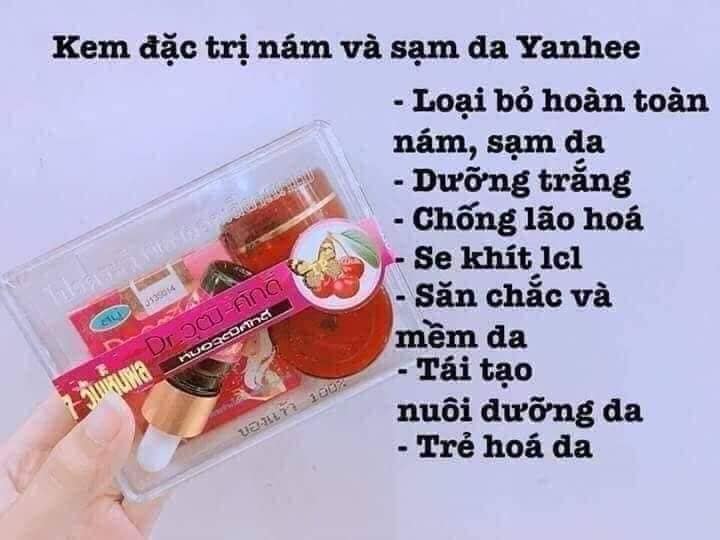 Bộ Kem Nám Sạm mờ thâm Yanhee Cherry Thái Lan (Đỏ)