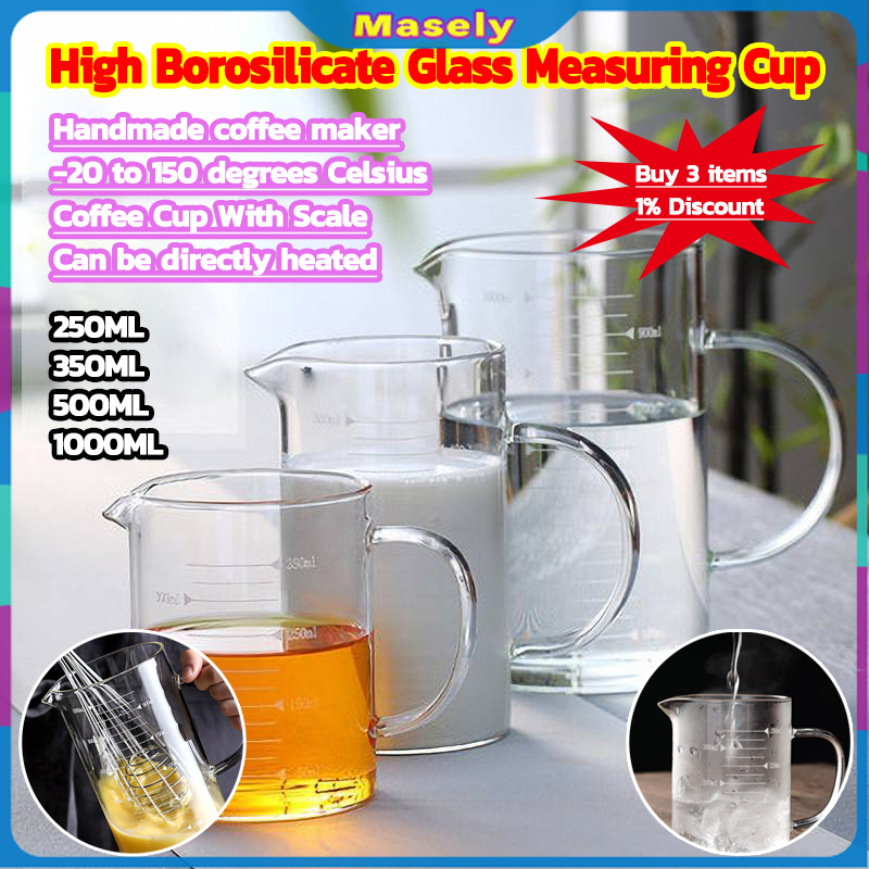 350ml Measuring Borosilicate Glass Cup - Everything But Coffee