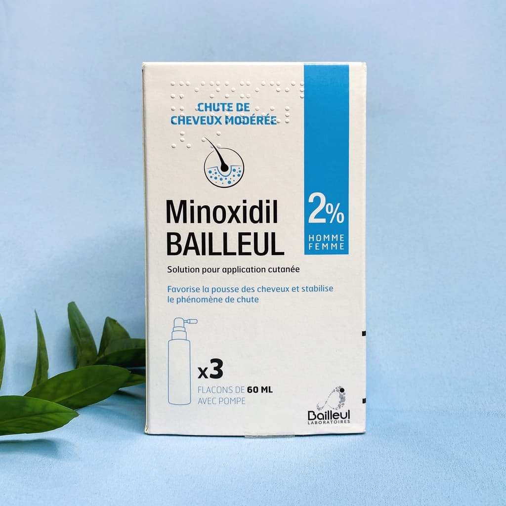 Set 3 chai xịt mọc tóc Minoxidil Bailleul 2% 3x60ml