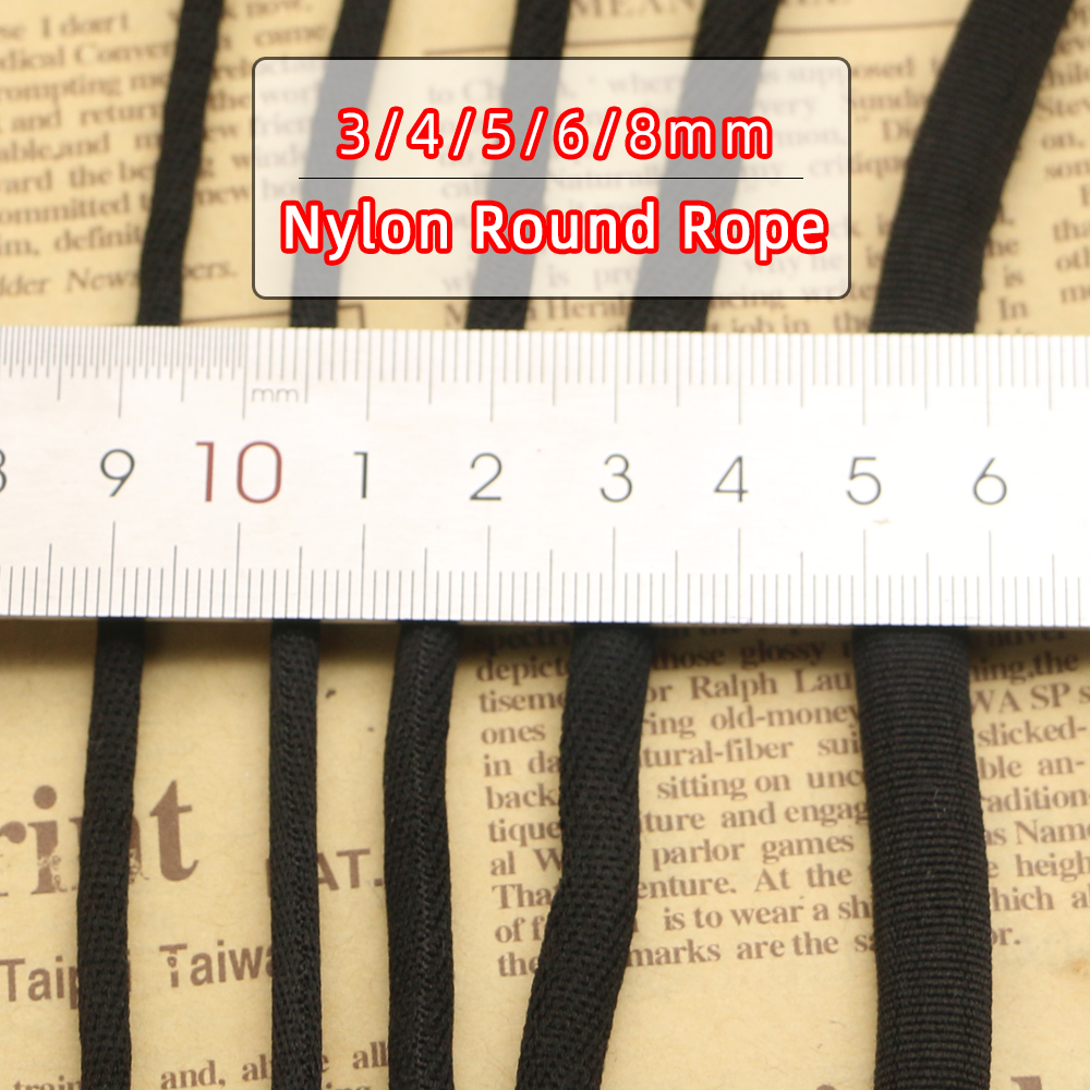 2 3/4/5/6/8mm Nylon Rope Spandex Bands Bra Strap Shoulder Tape Shoelace ...