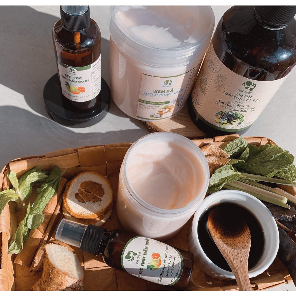 [Tặng xịt bưởi] Combo dầu gội và xả tóc thảo dược giảm rụng, mọc tóc, siêu mượt