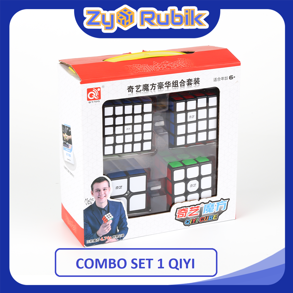 Combo 4 Rubik (Qidi 2x2,Sailing 3x3,Qiyuan 4x4, Qizheng 5x5) SET 1 QiYi Gift Box - ZyO Rubik