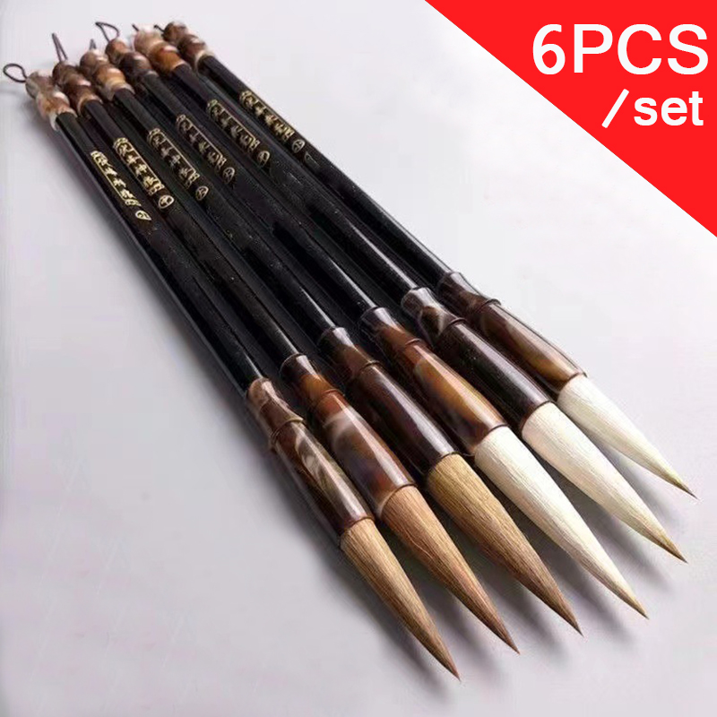 %E3%80%90Parchment%20&%20Lace%E3%80%916pcs%20L/S/M%20Wooden%20Calligraphy%20Brush%20Pen%20Set%20Chinese%20Calligraphy%20Painting%20Brush%20Pen%20Wool%20Weasel%20Hair%20Regular%20Script%20Writing%20Brush%20-%20Image%202