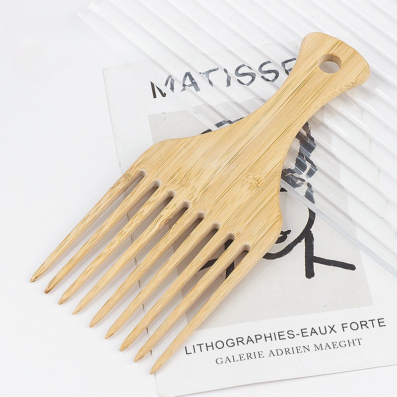 Yuanyan%201Pcs%20Natural%20Bamboo%20Wooden%20Hair%20Comb%20Anti-Static%20Afro%20Fork%20Combs%20For%20Women%20Round%20Wide%20Tooth%20Wood%20Comb%20Hair%20Brush%20women%20-%20Image%203