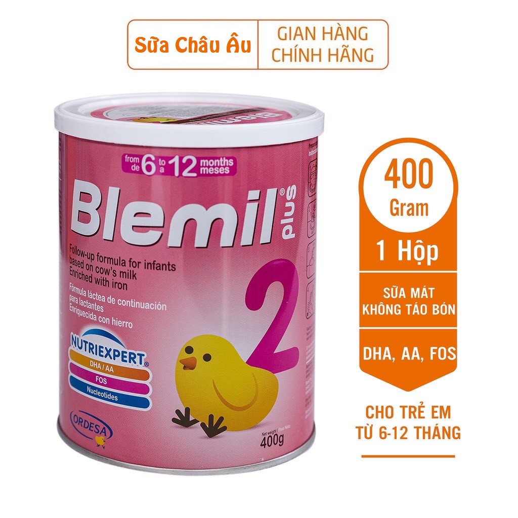 Sữa bột sinh học Blemil Plus 2 nhập khẩu Tây Ban Nha 400g