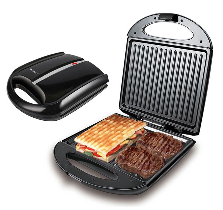 Máy kẹp nướng bánh mỳ sanwich, nướng thịt sokany bản rộng