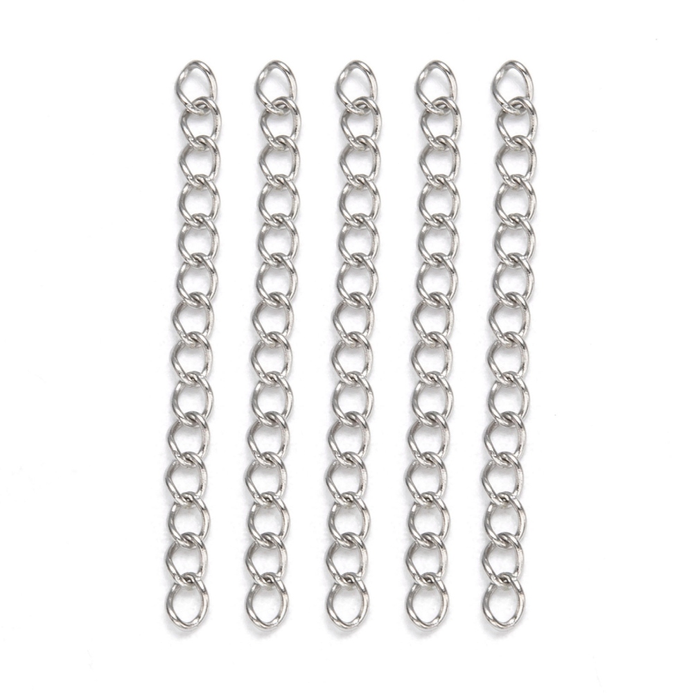20Strand 304 Stainless Steel Chain Extender Twisted Chains Solder Stainless Steel Color 40x3mm
