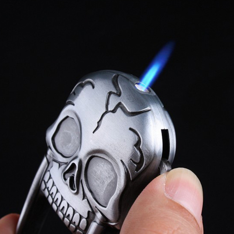 (SỐC) BÂT LỬA KHÈ MÓC KHÓA PHÒNG THÂN HÌNH ĐẦU LÂU 2 NANH (TAY ĐẤM ĐẦU LÂU) - (XÀI GAS)