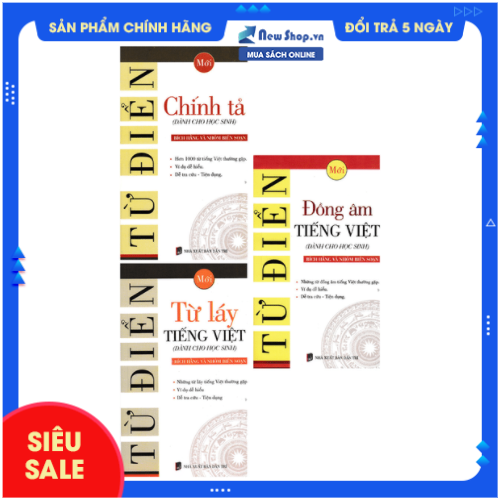 Sách - combo 3 cuốn từ điển dành cho học sinh: chính tả + đồng âm tiếng việt + từ láy tiếng việt - newshop