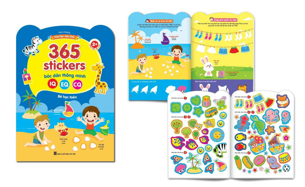 Sách - 365 Stickers bóc dán thông minh (COMBO Bộ 6 cuốn) - VH