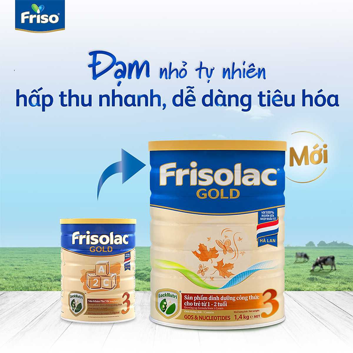 Sữa Bột Friso Gold 3 1400gr - Cho trẻ từ 1 đến 2 tuổi - HSD luôn luôn mới