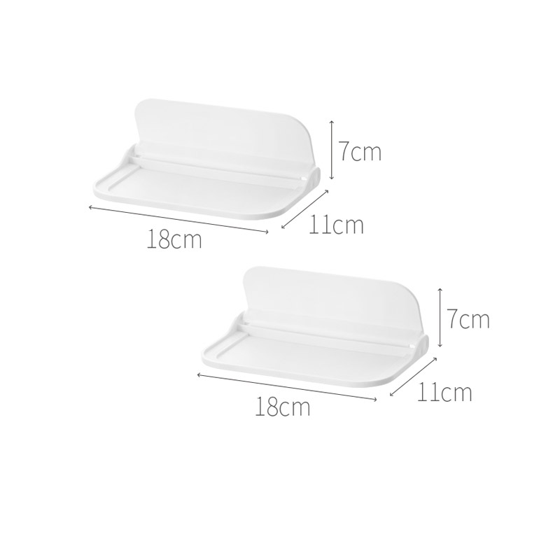Folding wall storage rack bathroom toilet wall-mounted punch-free folding board tray cell phone paper towels