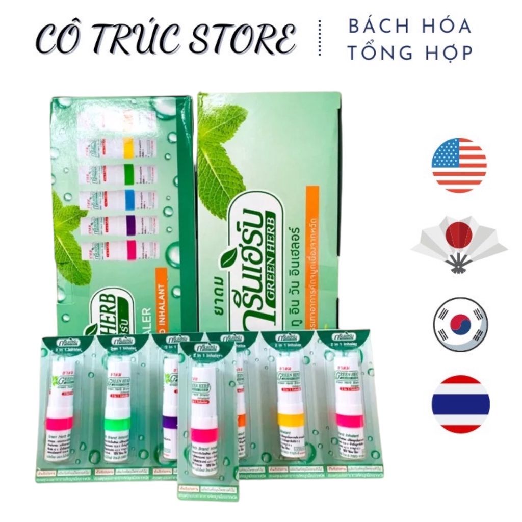 Ống hít mũi Green Her Thái Lan Hỗ trợ thông mũi, dị ứng