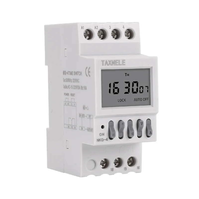 Din Rail Timer Inligent Microcomputer Auto Bell Ring Timer Controller Time Switch School Bell 220V NKG-4 40 groups/day