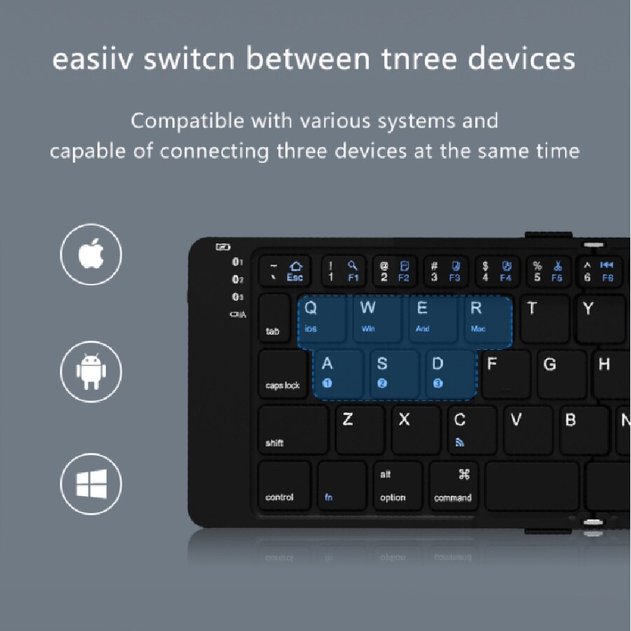 Bow Bàn phím Bluetooth có thể gập lại không dây có thể sạc lại Bàn Phím Gấp 2.4G Bàn Phím Cho Iphone máy tính xách tay iPad Máy Tính Để Bàn