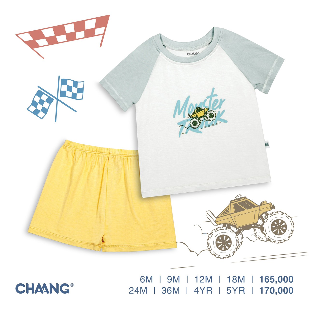 Bộ cộc tay bé trai raglan họa tiết Active Chaang