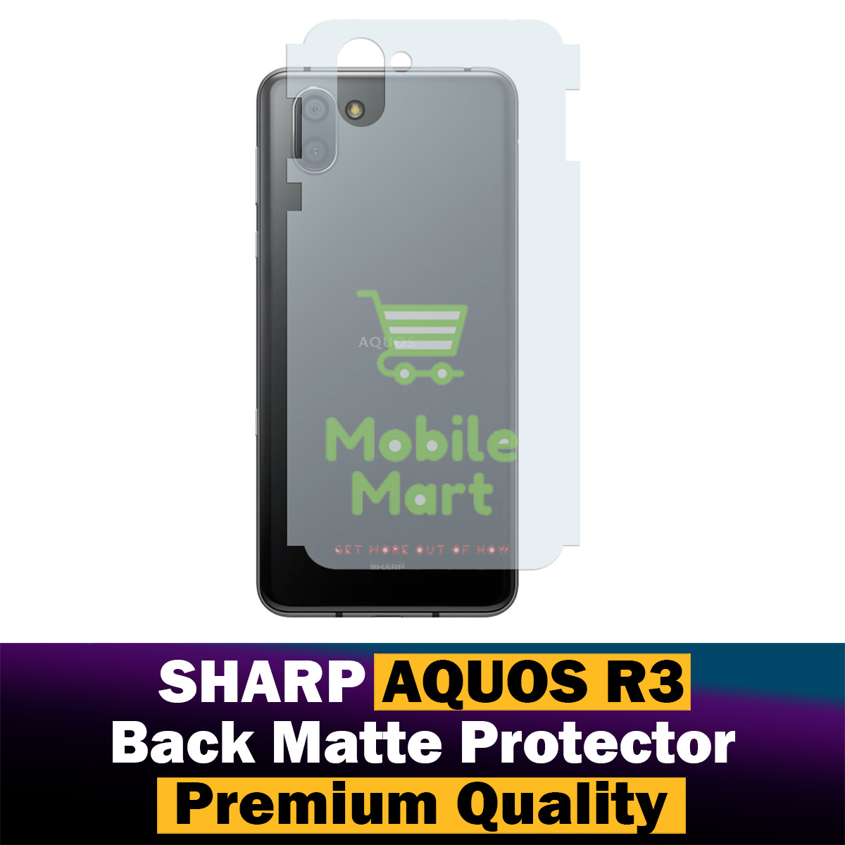 Sharp Aquos R3 Back Protector Carbon Fiber Matte Soft Skin Sheet For ...
