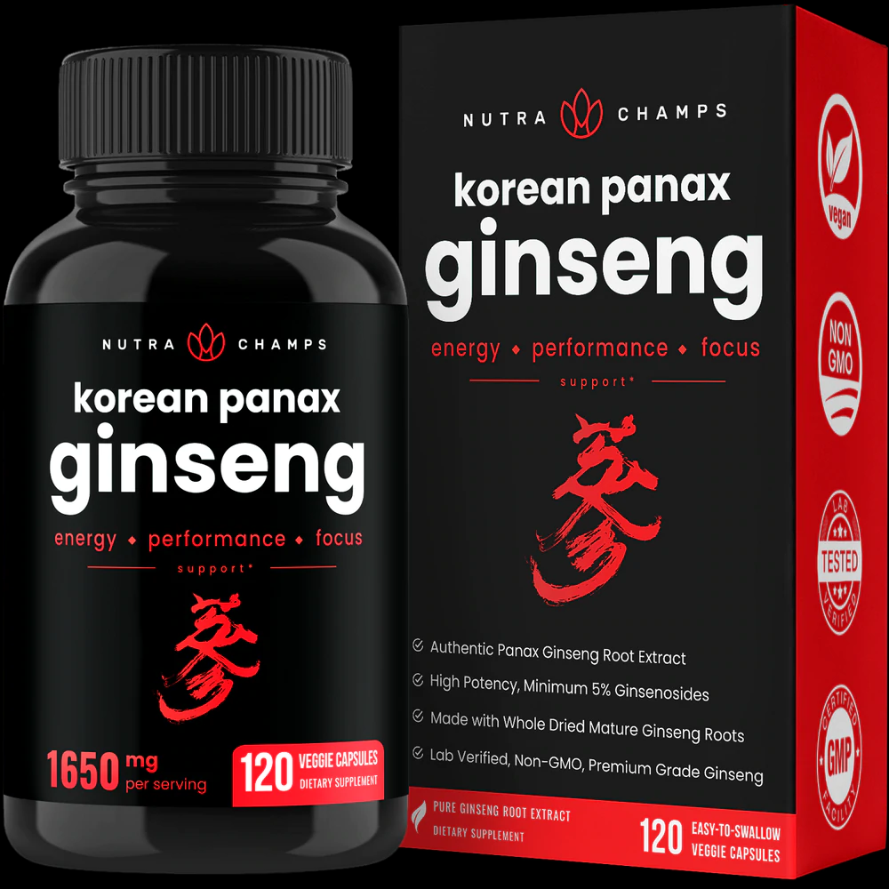 Nutrachamps Korean Red Panax Ginseng 1650mg 120 Vegetarian Capsules Lazada Ph 0767