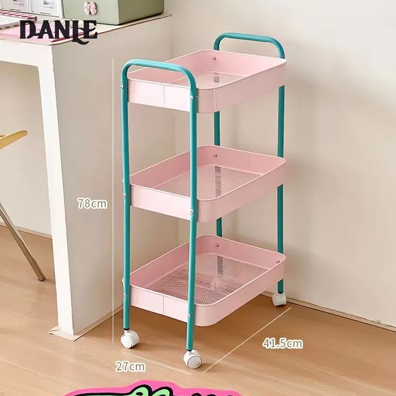 Storage trolley essential household floor-standing storage rack multi-layer kitchen mobile storage snacks living room bedroom dormitory