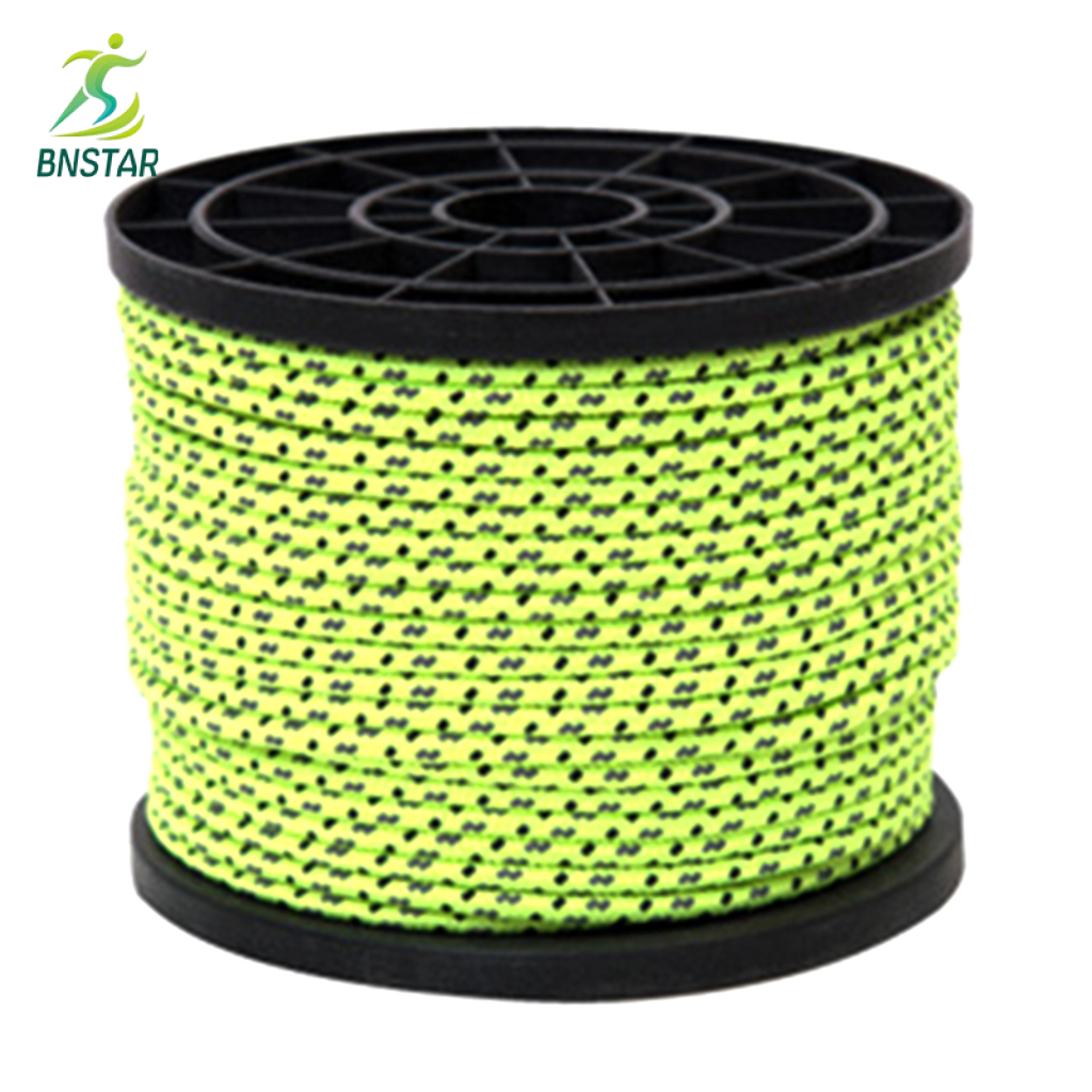 BNSTAR 4mm 50 Meters Fluorescent Reflective Guyline Tent Rope Camping Cord