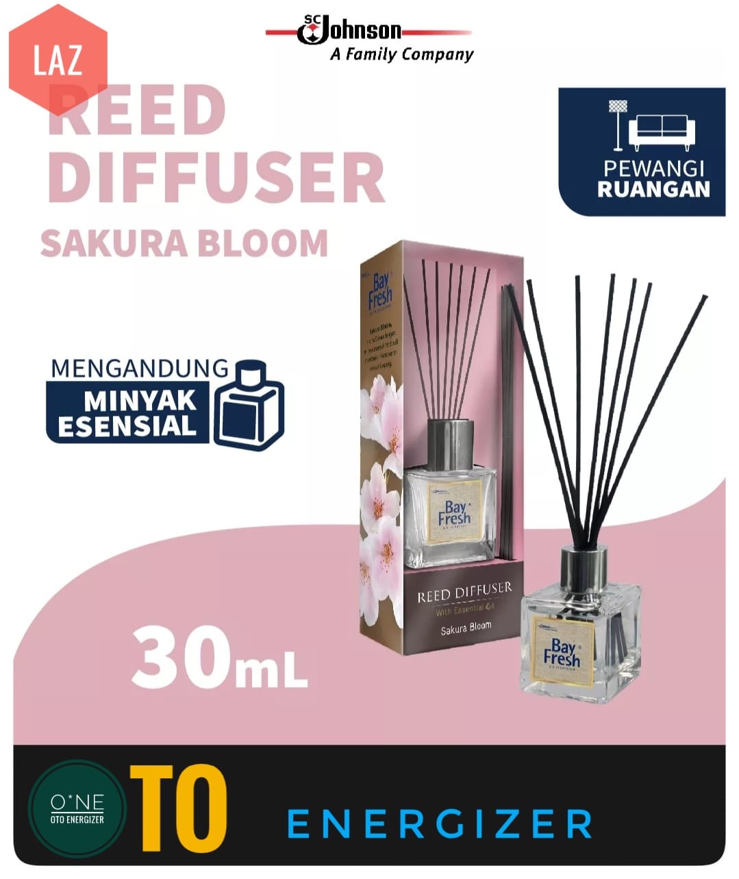 Bayfresh Bay Reed Pengharum ruangan Reed Diffuser With Essential Oil