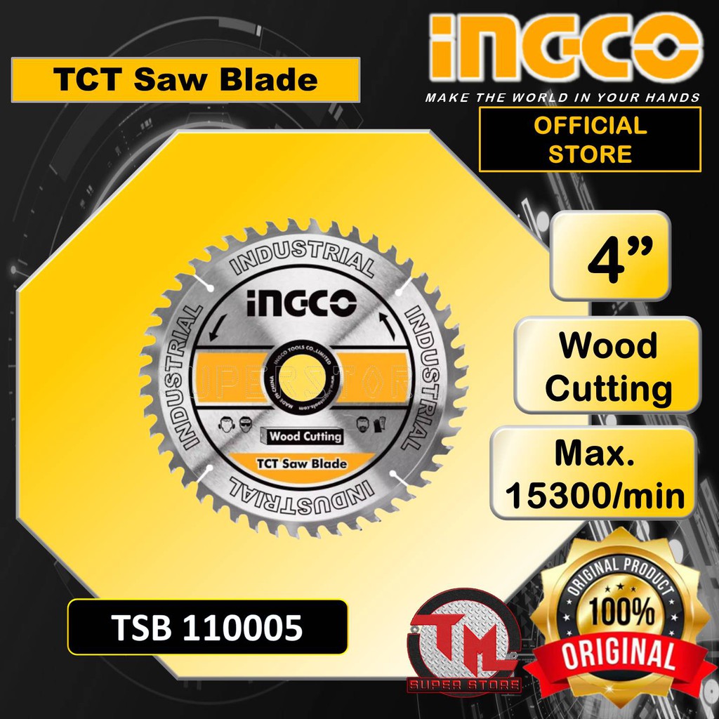 INGCO Wood Blade / TCT Saw Blade 4" TCT110005 40T • Tm ss Lazada PH