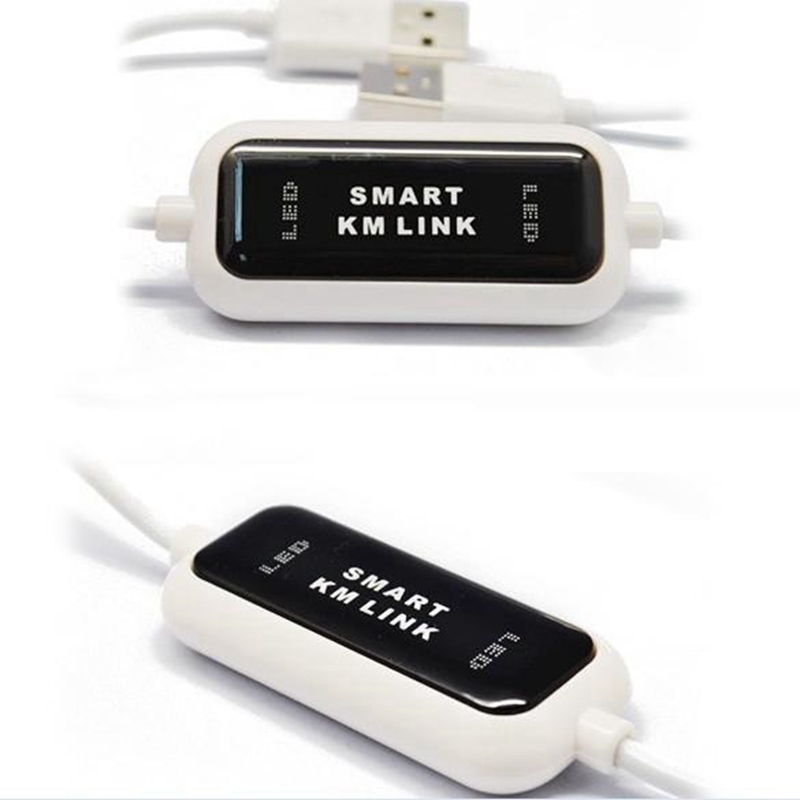 USB 2.0 KM Link PC to PC Keyboard Mouse Share Sync Data Link USB Extension Cable ABS SMART KM LINK Cable Data File Transfer USB Switch