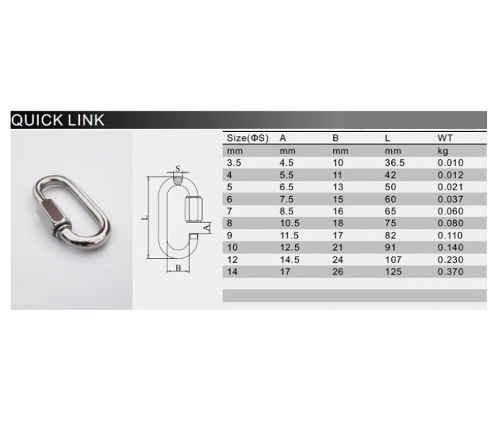 Móc nối xích, khóa xích INOX 304 [ Ø 8mm ]