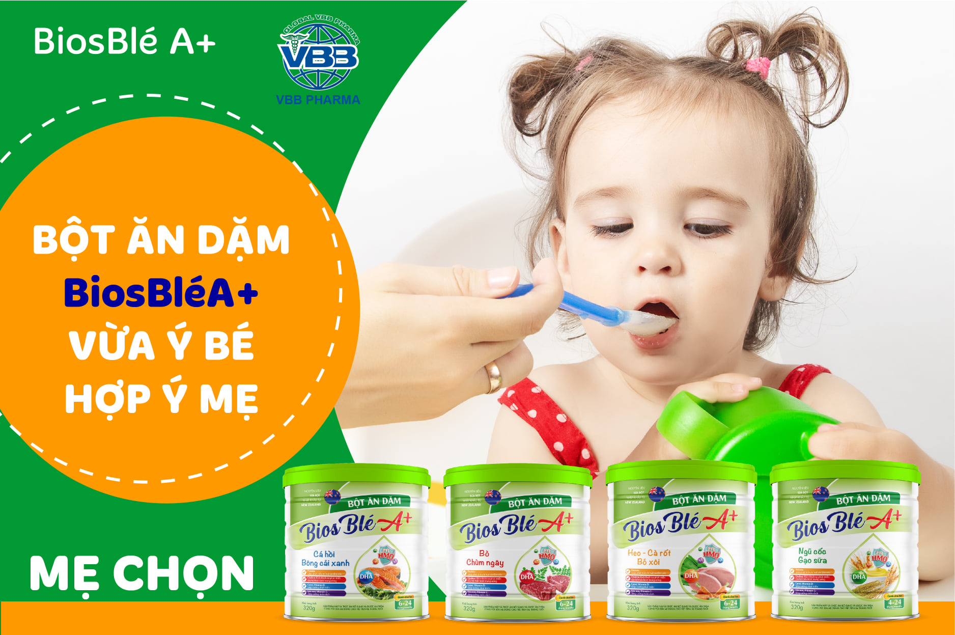 bột ăn dặm cho bé từ 4 tháng trở lên.bột Biosle A+ đủ 7 vị cho bé